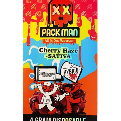 Cherry Haze Pack Man Liquid Diamonds D9 Live Resin Disposable 4G
