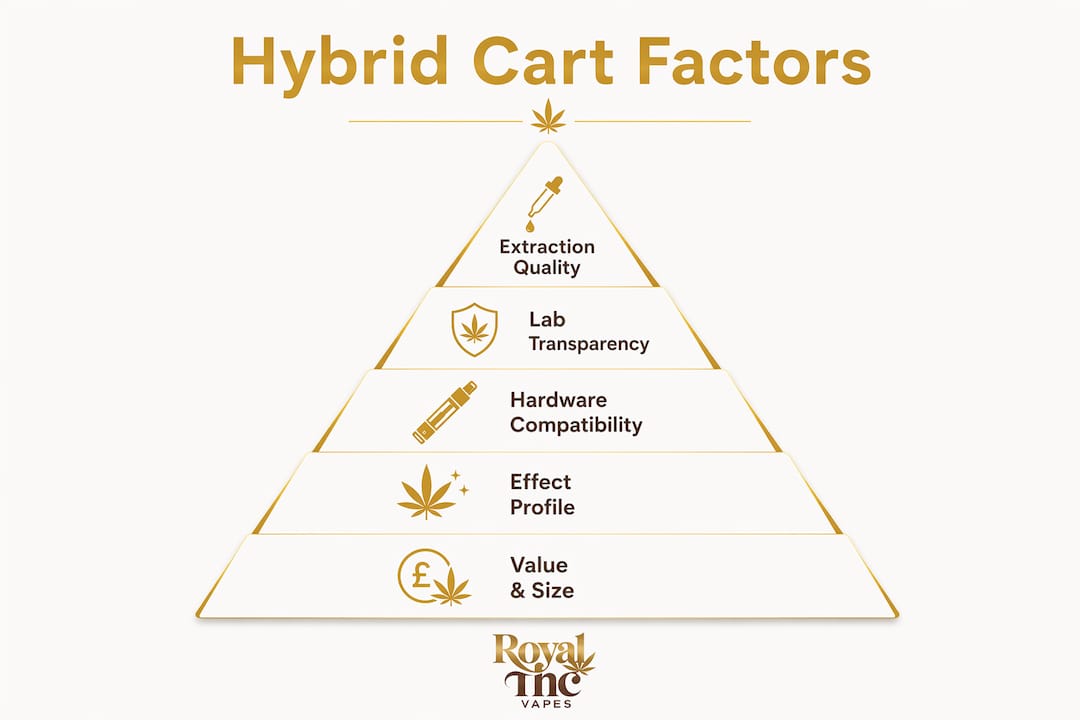 Infographic showing key hybrid cart factors