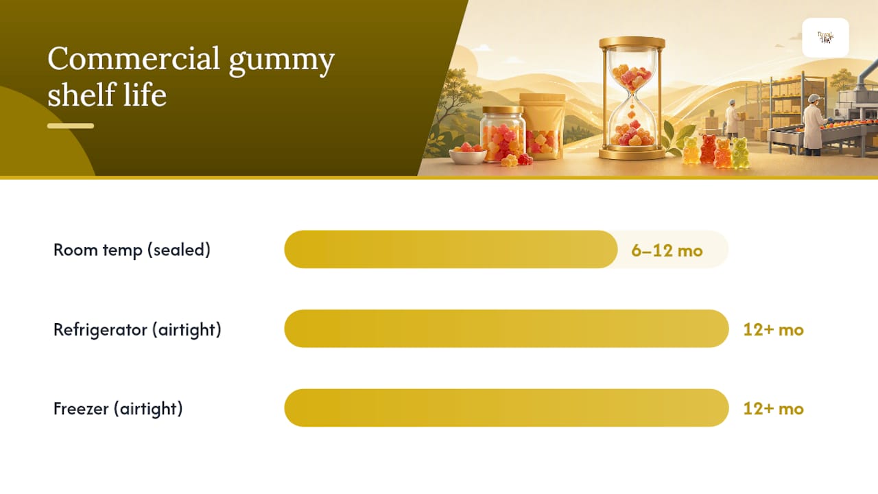 How long gummies stay good: shelf life, storage, and spoilage signs — overview diagram