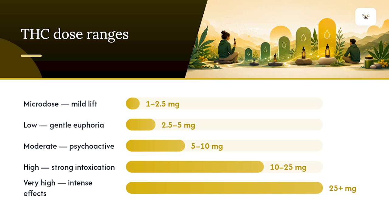 THC dose ranges and effects comparison chart